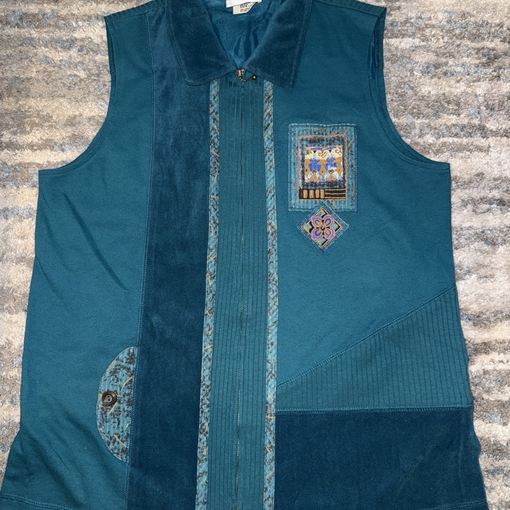 Nancy Bolen City Girl Vest Green Women's Size Large A0005 - Picture 7 of 7